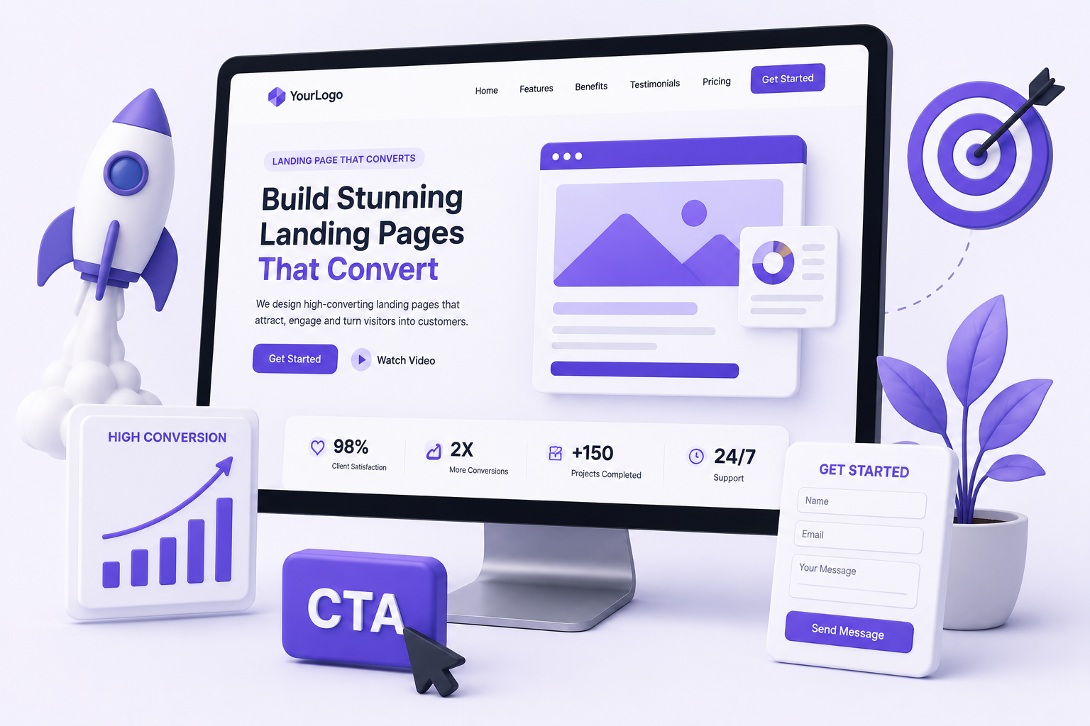 Professional Landing Page Design Services by Webalam
