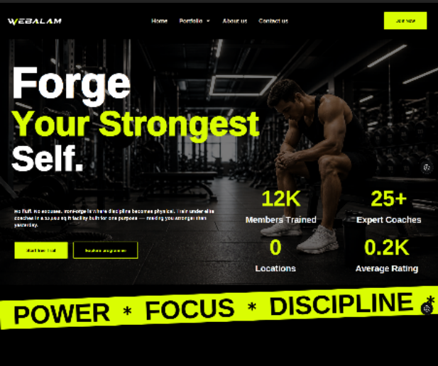 Gym Website Design by Webalam
