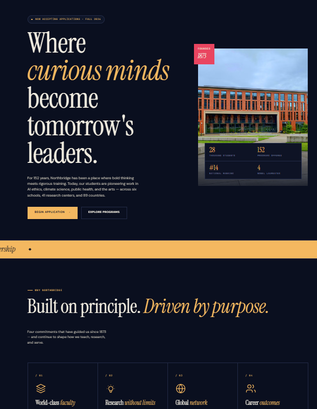 Modern College Website Developed with WordPress